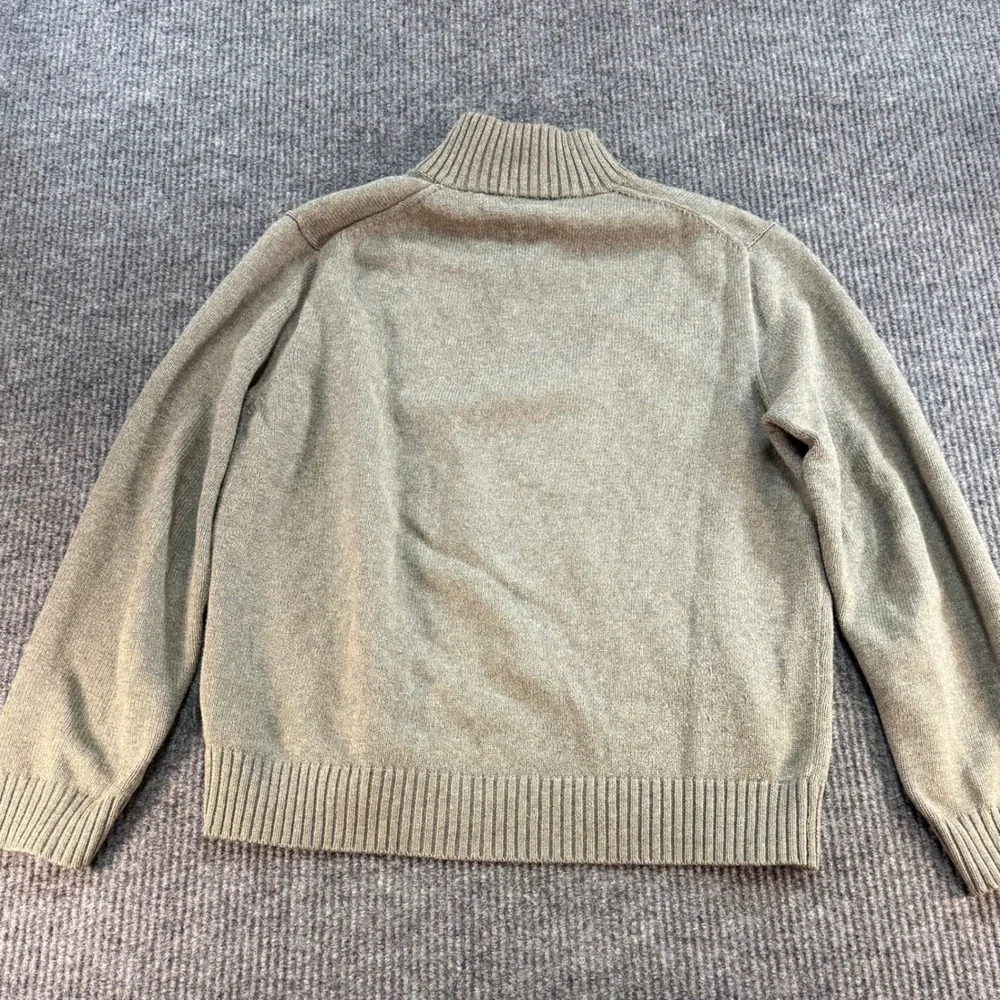 Polo Ralph Lauren Mens XL Quarter Zip Sweater Beige Cotton Knit Pony Logo